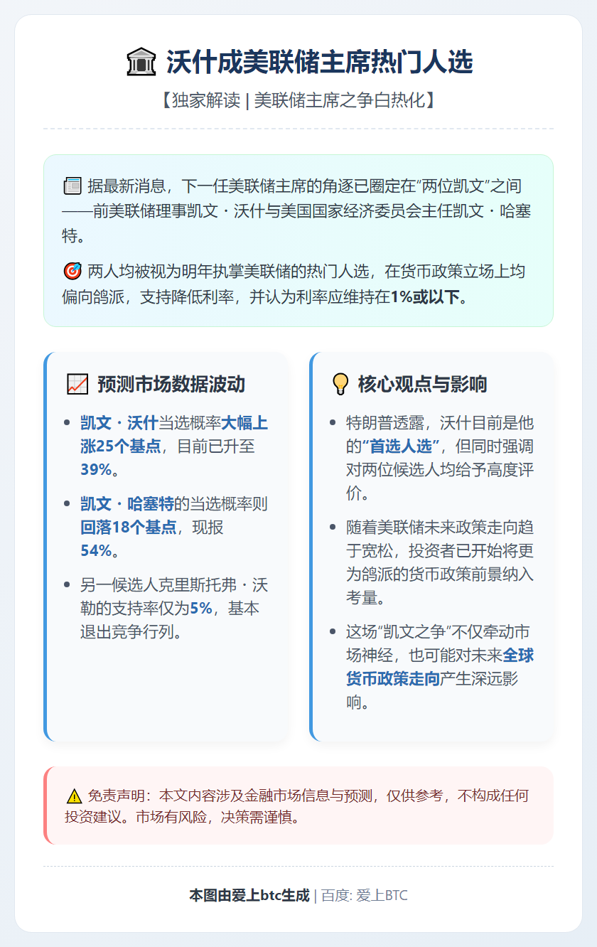 沃什成美联储主席热门人选