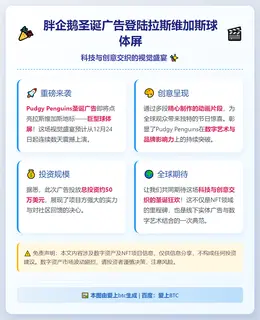 胖企鹅圣诞广告登陆拉斯维加斯球体屏