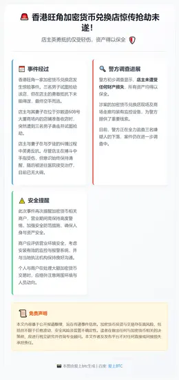 香港旺角一加密货币兑换店遭抢劫未遂
