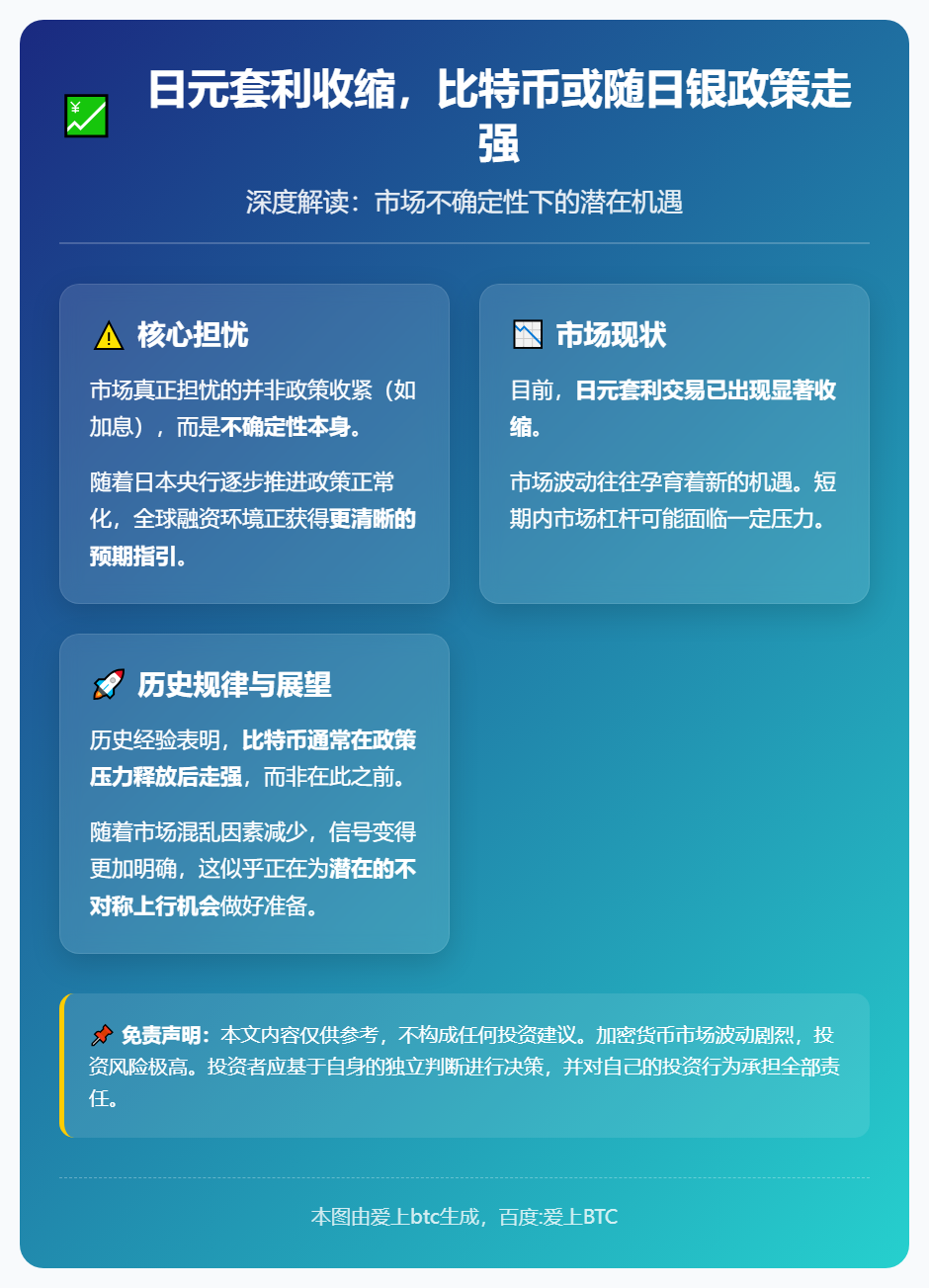 日元套利收缩，比特币或随日银政策走强
