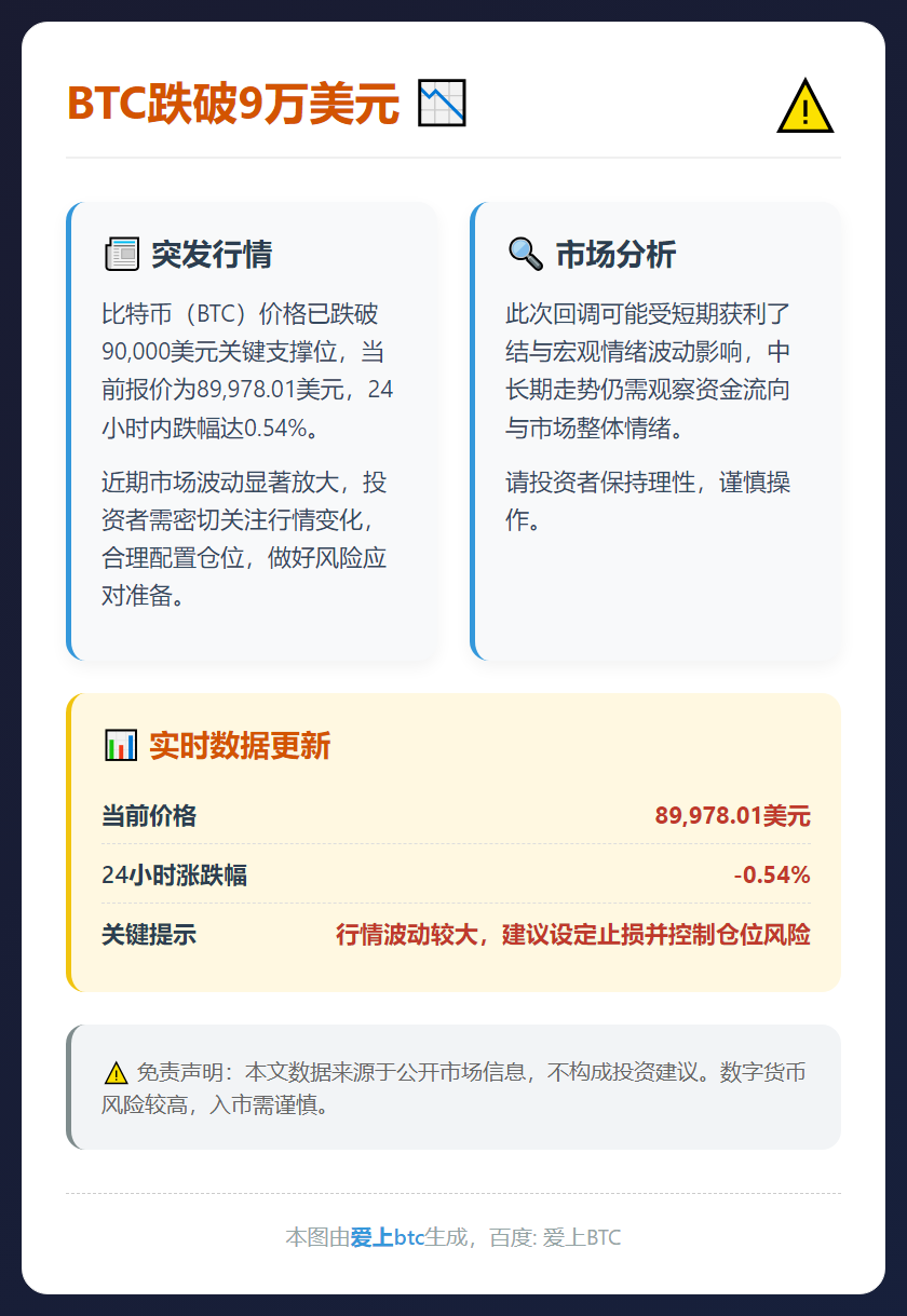 BTC跌破9万美元