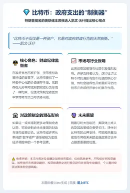 特朗普候选人称比特币制衡政府支出