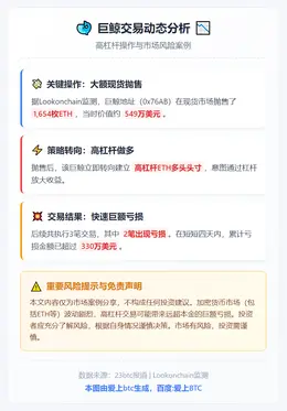 巨鲸高杠杆做多ETH亏损超330万美元