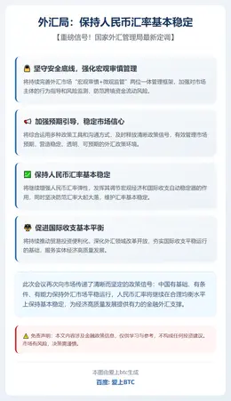 外汇局：保持人民币汇率基本稳定
