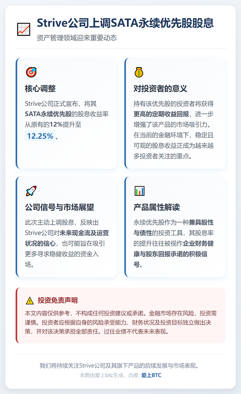 Strive公司上调SATA永续优先股股息至12.25%