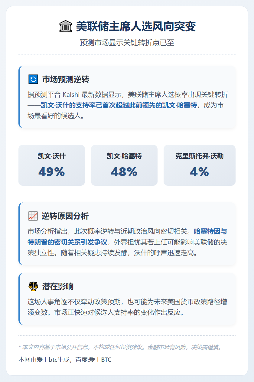 沃什反超哈塞特成美联储主席热门人选