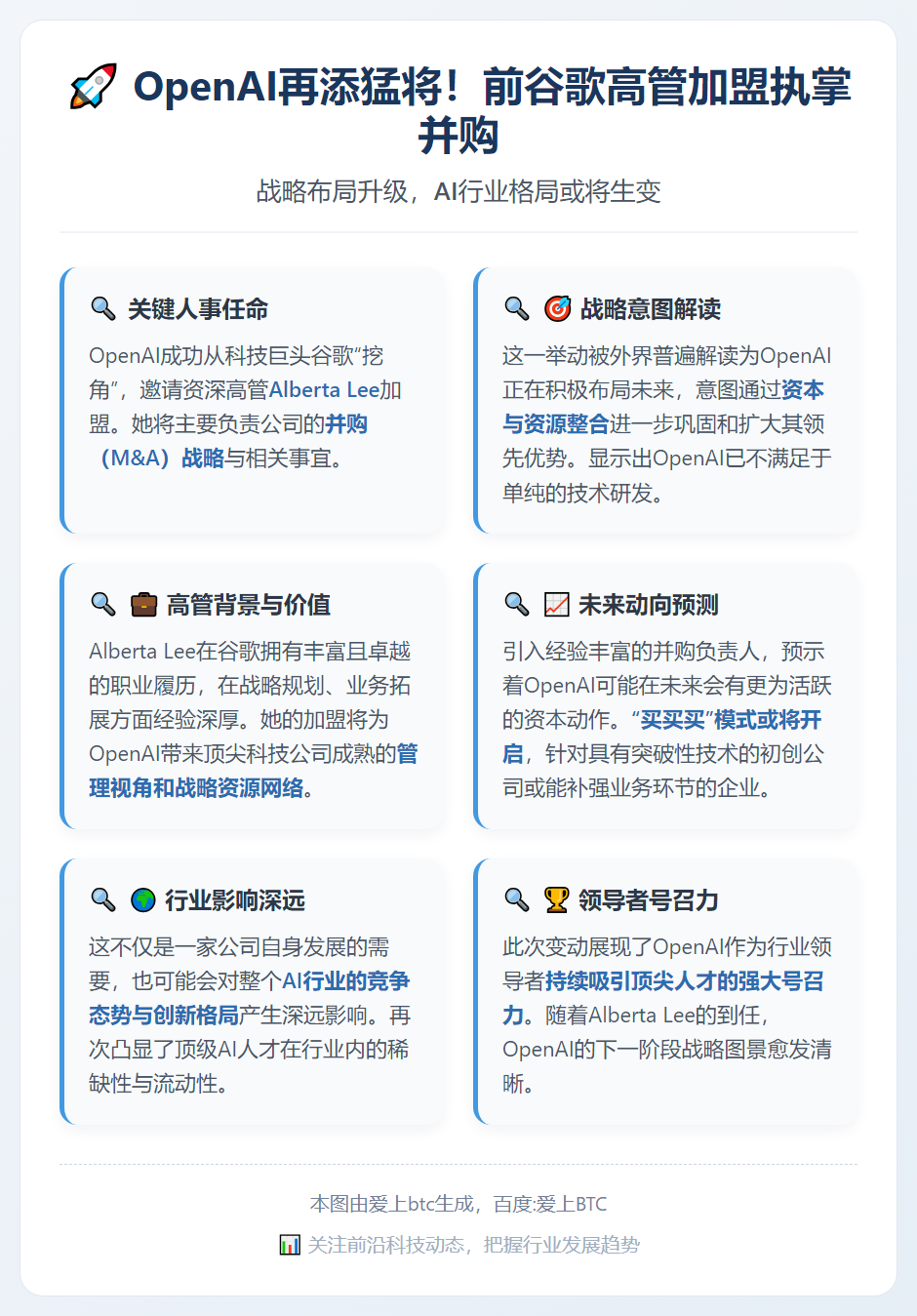 OpenAI挖角谷歌高管Alberta Lee主理并购