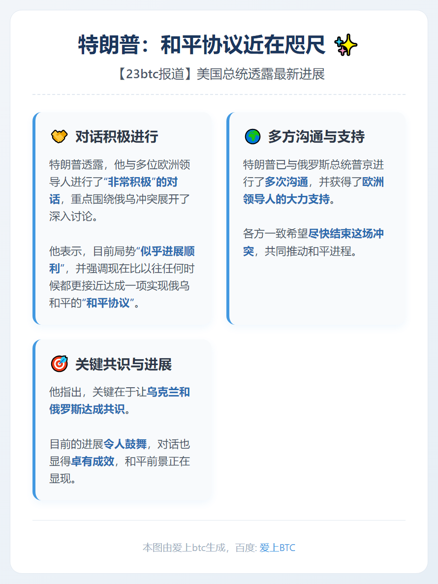 特朗普：和平协议近在咫尺