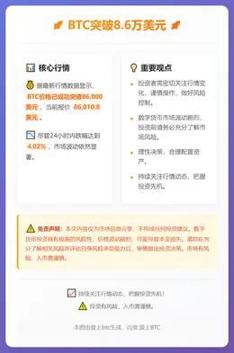 BTC突破8.6万美元