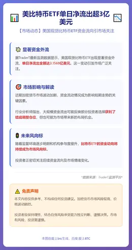 美比特币ETF单日净流出超3亿美元