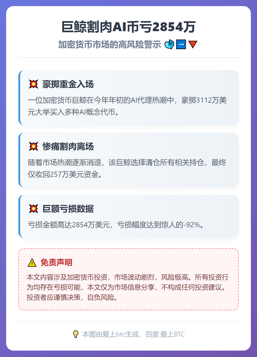 巨鲸割肉AI币亏2854万