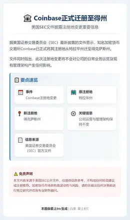 Coinbase迁册至得州