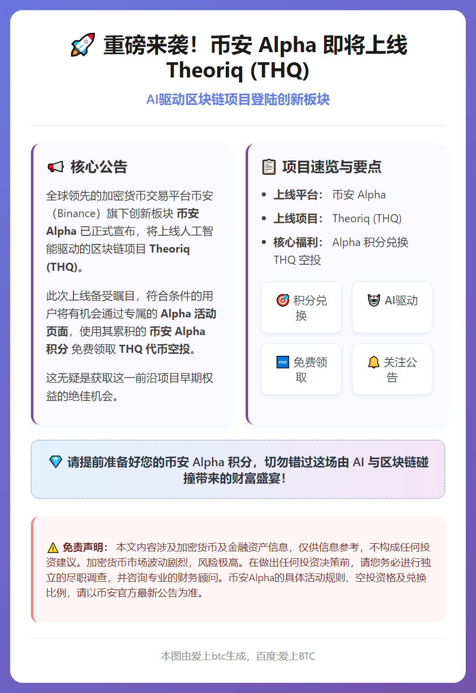 币安Alpha 12月16日上线THQ