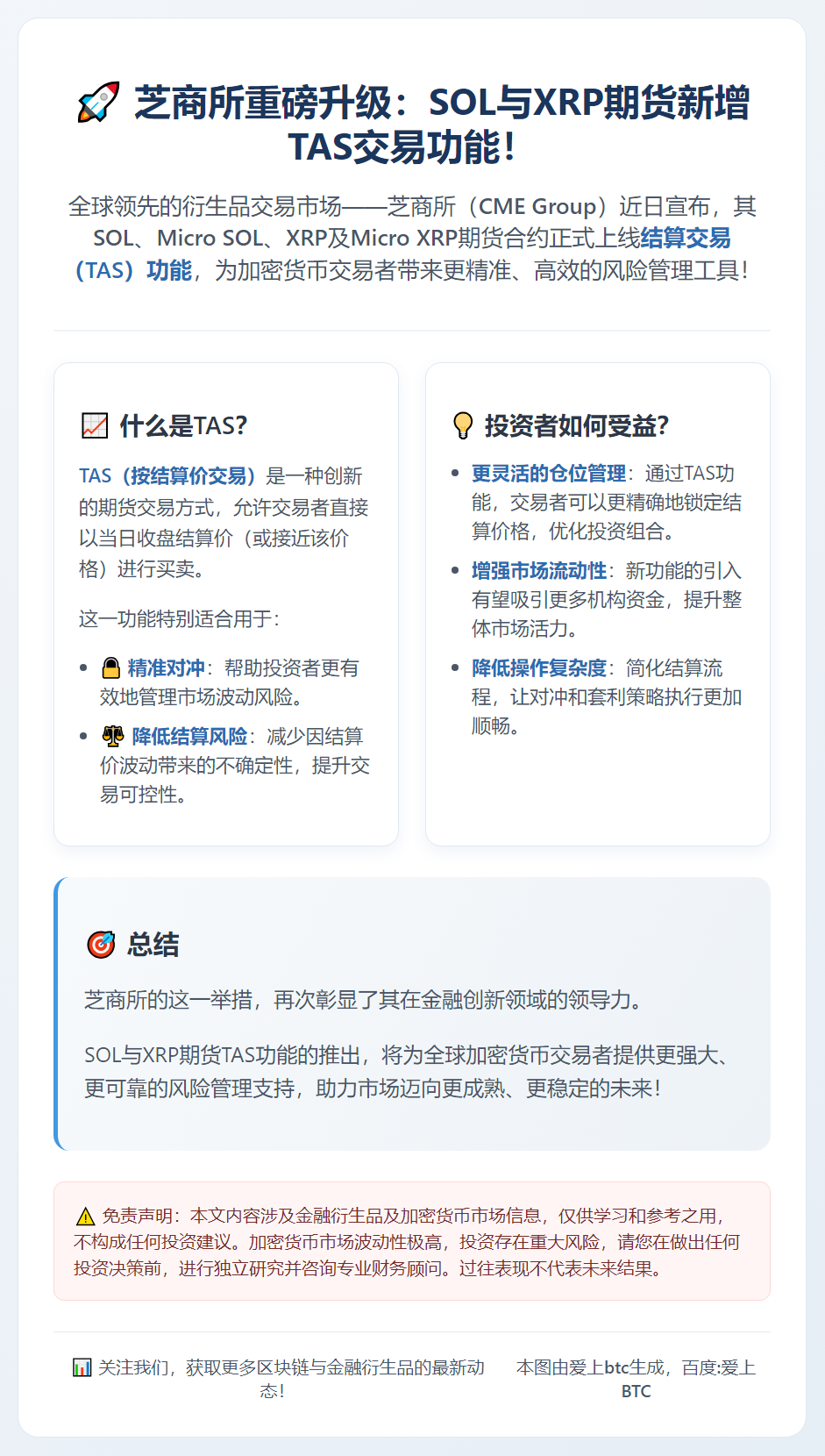 CME推出SOL与XRP期货TAS功能
