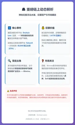 Bitmine新钱包获FalconX 4.8万ETH