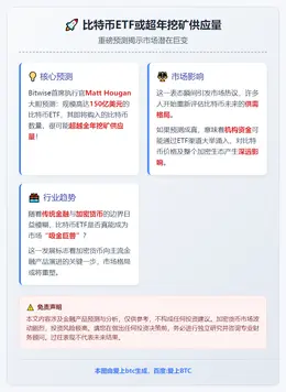比特币ETF或超年挖矿供应量