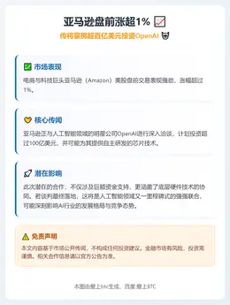 亚马逊盘前涨超1%