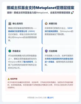 挪威主权基金支持Metaplanet管理层提案