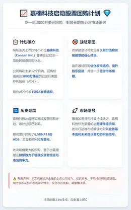 嘉楠科技启动3000万美元股票回购