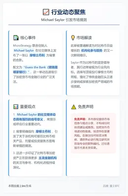 Saylor合影摩根士丹利并配文“猜银行”