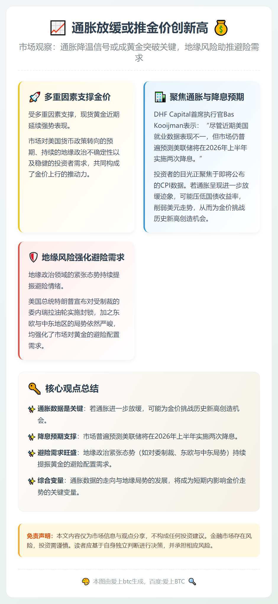 通胀放缓或推金价创新高
