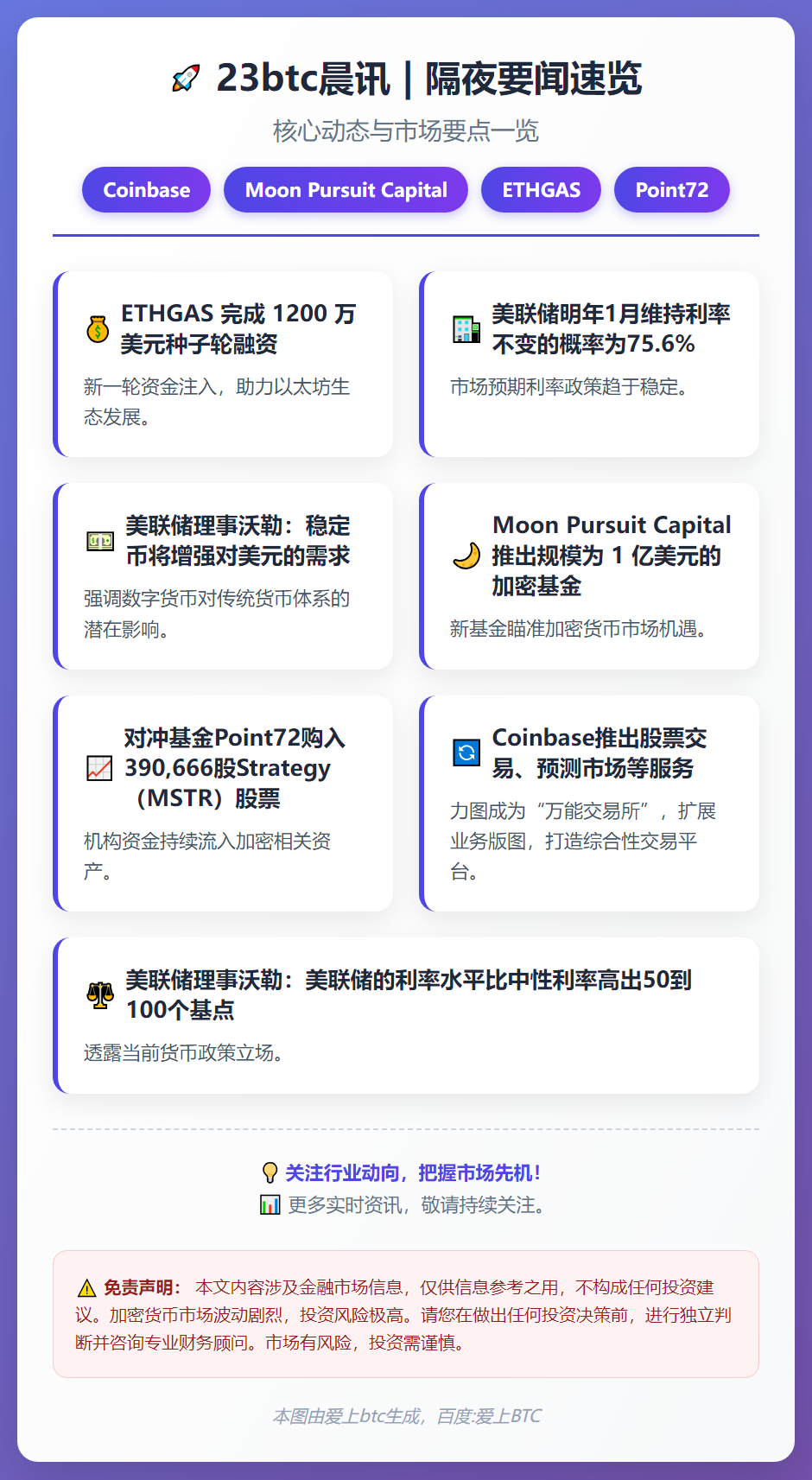 23btc晨讯 | 12月18日隔夜要闻速览