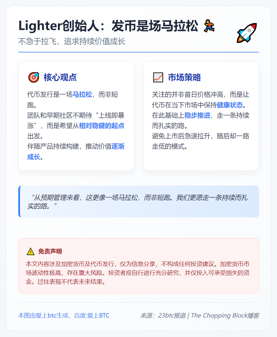 Lighter创始人：发币是场马拉松，不急于拉飞