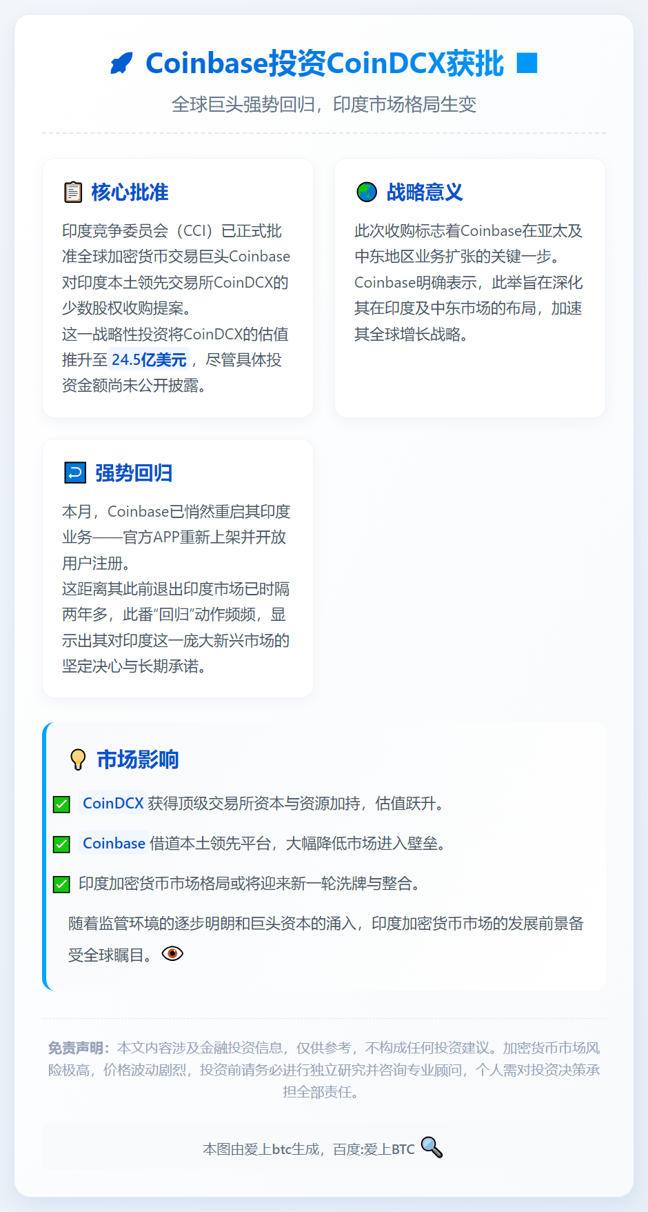 Coinbase投资CoinDCX获批