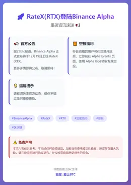 RateX(RTX)12月19日登陆Binance Alph