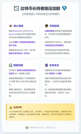 比特币长持者抛压加剧