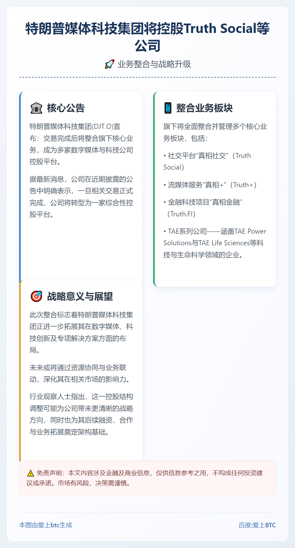 特朗普媒体科技集团将控股Truth Social等公司