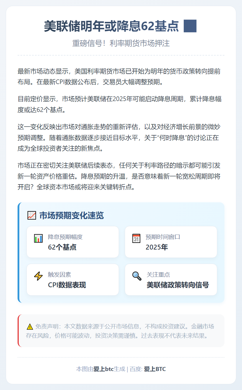 美联储明年或降息62基点