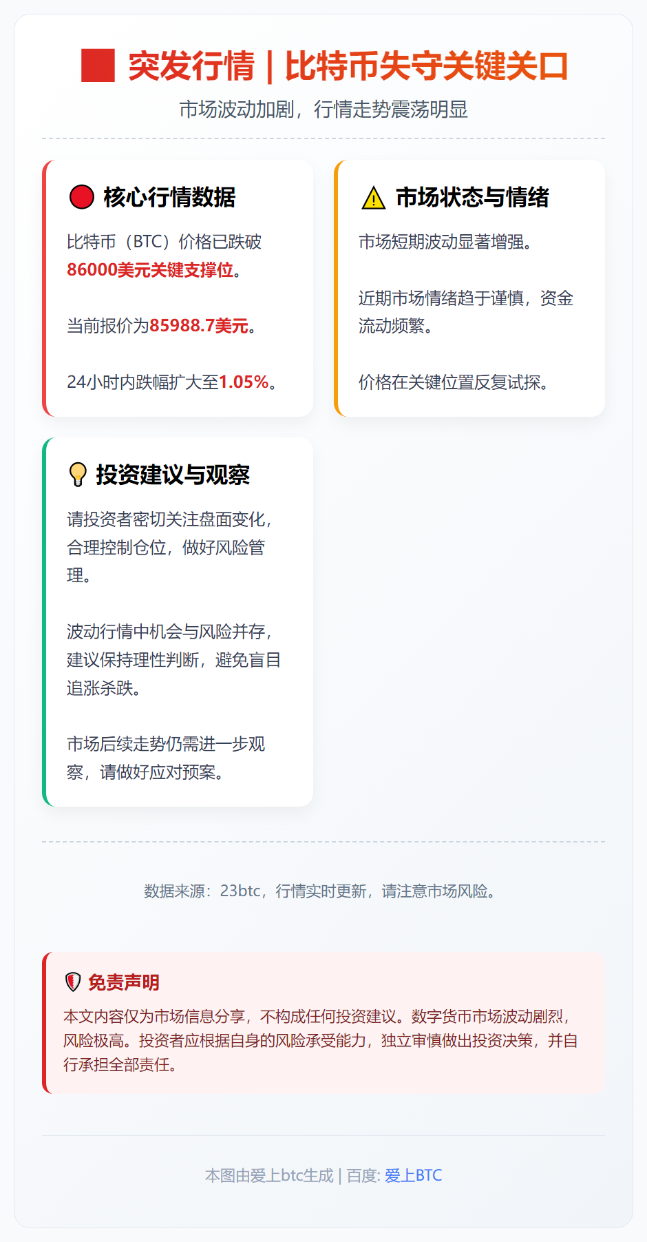 BTC跌破8.6万美元