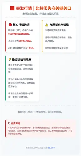 BTC跌破8.6万美元