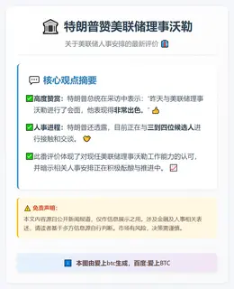特朗普赞美联储理事沃勒