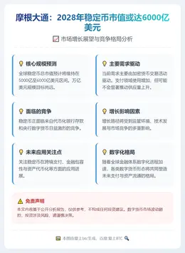 摩根大通：2028年稳定币市值或达6000亿美元