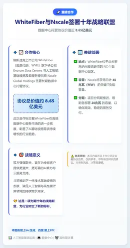 WhiteFiber与Nscale签10年8.65亿美元数据