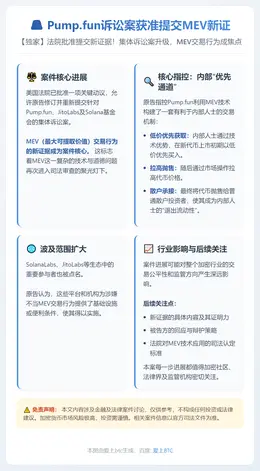 Pump.fun诉讼案获准提交MEV新证