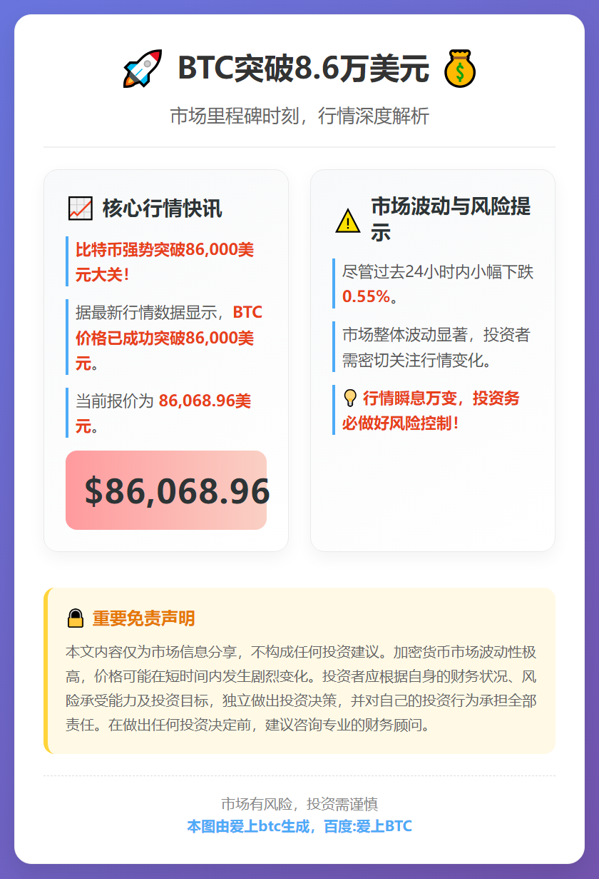 BTC突破8.6万美元