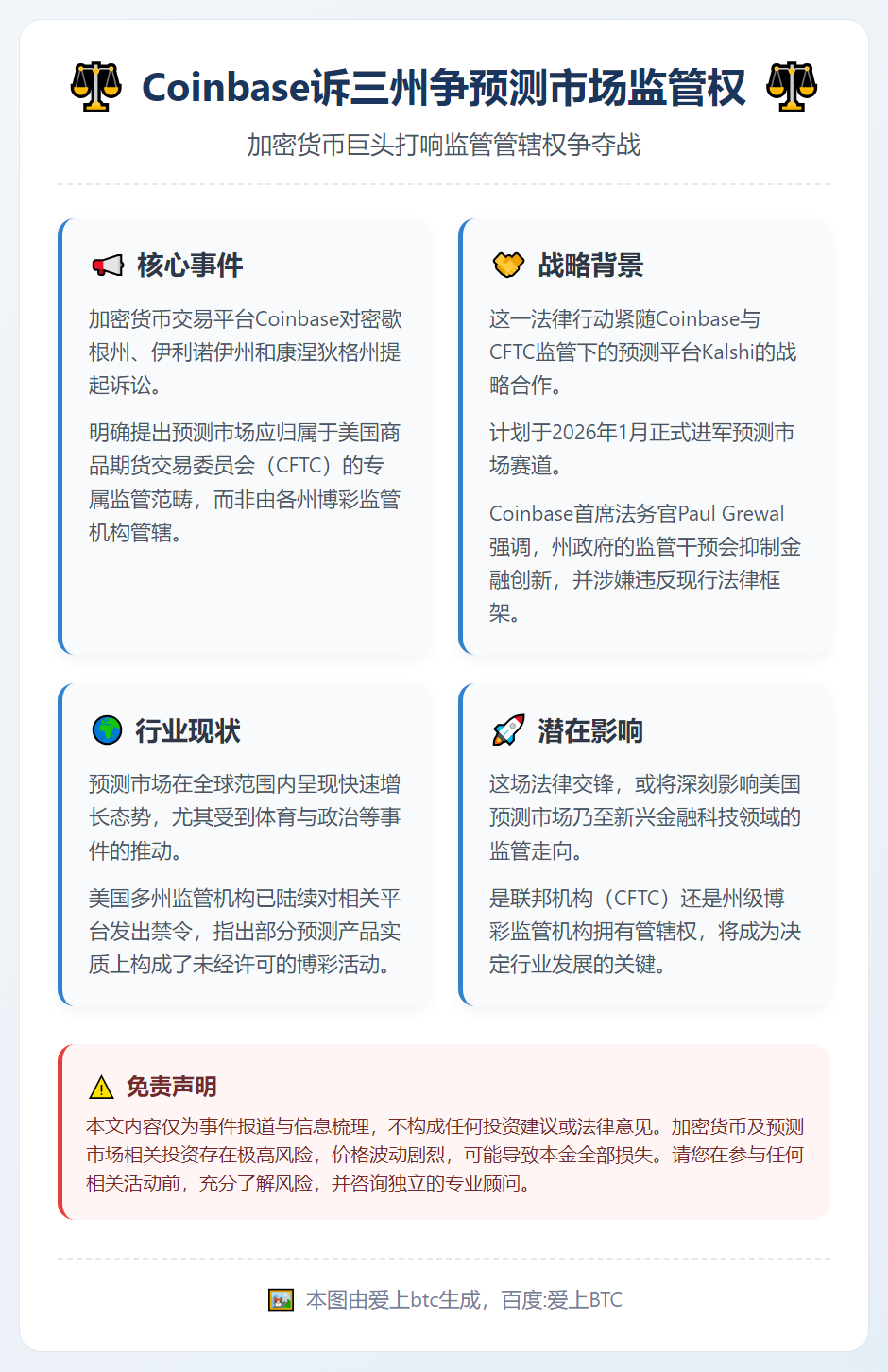 Coinbase诉三州争预测市场监管权