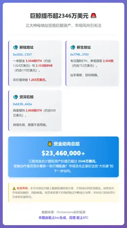巨鲸提币超2346万美元