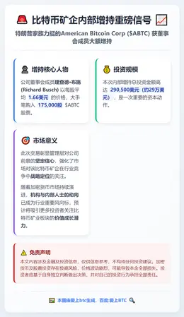 比特币矿企董事斥资29万美元增持ABTC股票