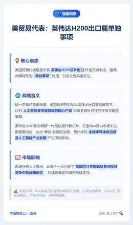 美贸易代表：英伟达H200出口属单独事项