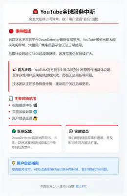 YouTube全球服务中断