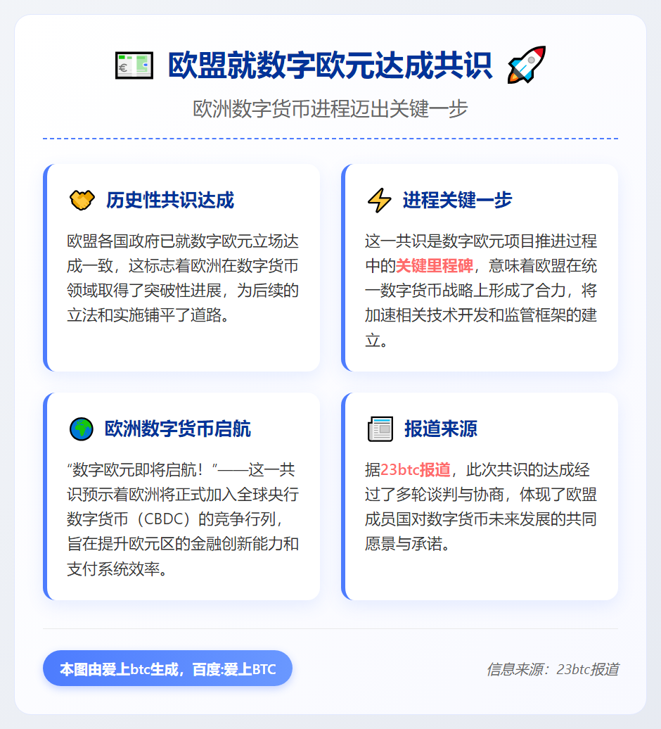 欧盟就数字欧元达成共识