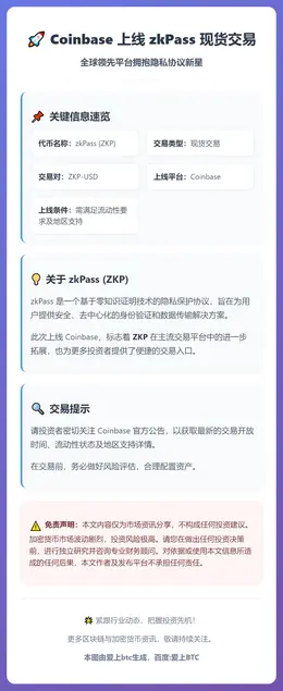 Coinbase上线zkPass现货交易