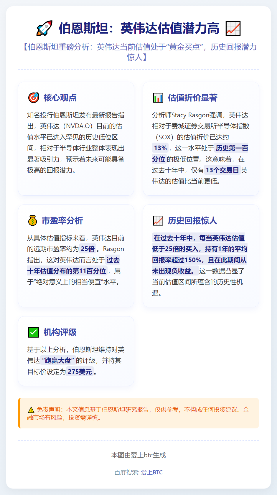 伯恩斯坦：英伟达估值潜力高