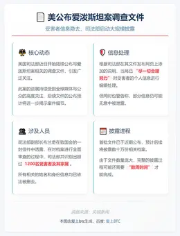 美公布爱泼斯坦案调查文件 受害者信息隐去