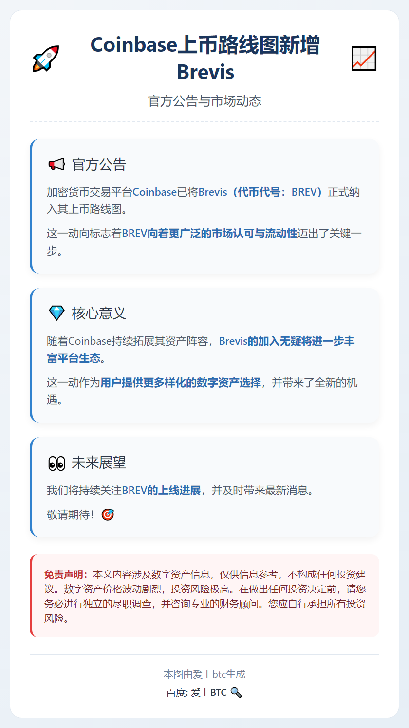 Coinbase上币路线图新增Brevis