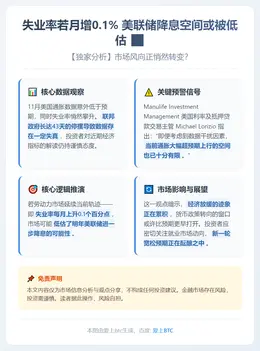 失业率若月增0.1% 美联储降息空间或被低估